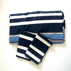 Tommy Hilfiger heavy weight striped cotton duvet cover and 2 shams